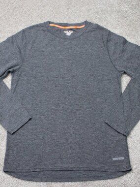 Omni-Wool Shirt‎ Mens Xl Gray Base Layer Wool Blend Poly Lined Long Sleeve
